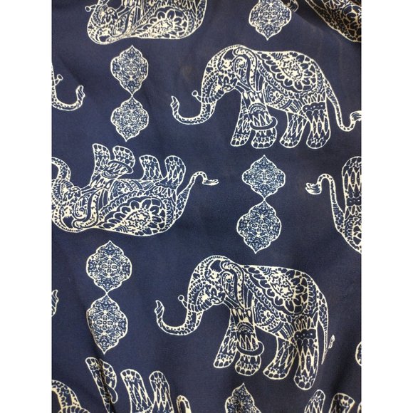 Jesse & J Blue White Elephant Shorts Romper Size Large - Picture 5 of 9